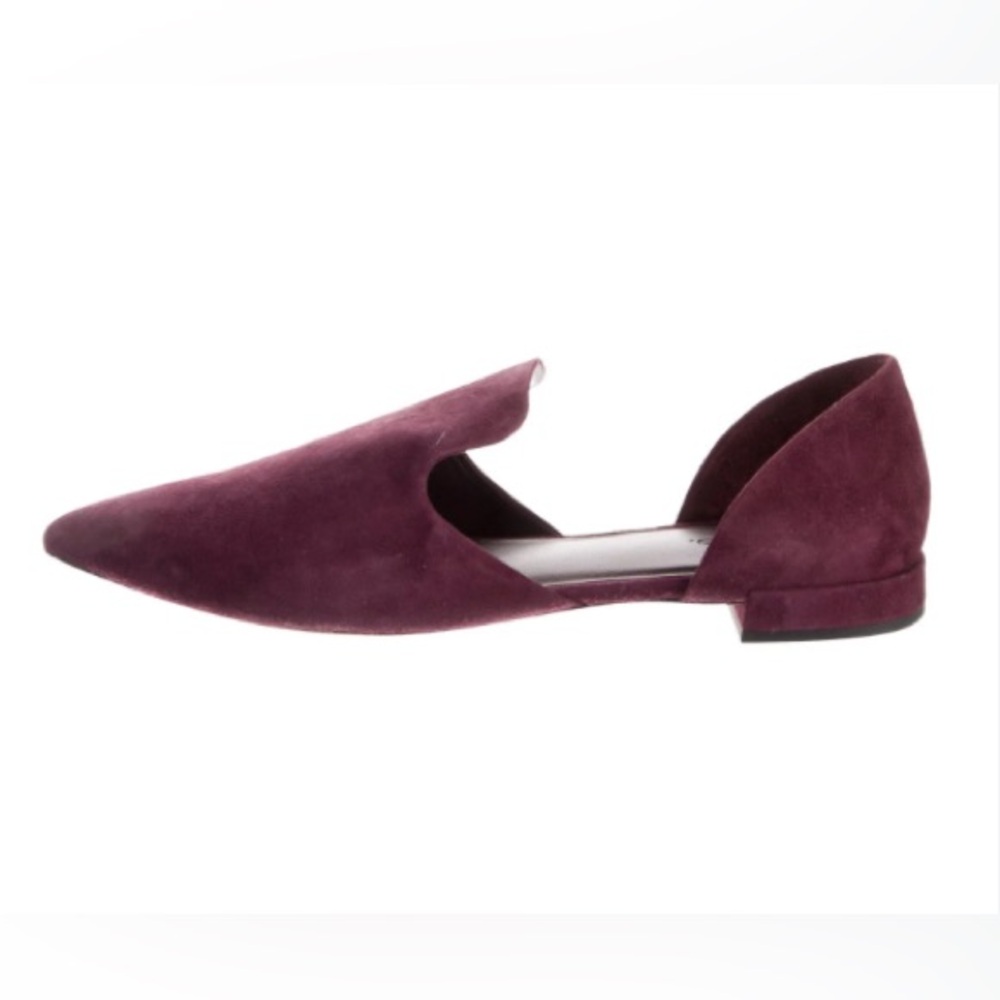 Vince Damris d'Orsay Flats Suede Short Heels Pointed Toe in Burgundy Size 5
